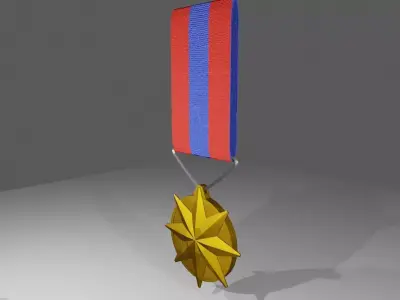 Military Gold Medal - Medalha de Ouro Militar Low-poly 3D model