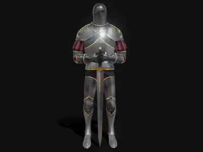 Decorative Knight armor Low-poly 3D model