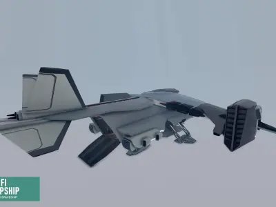 Sci-fi dropship - modular spaceship 3D model