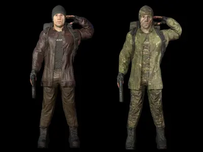 Survivor Man Low-poly 3D model