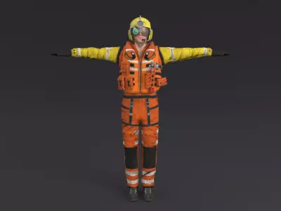 Pilot Rigged Low-poly 3D model