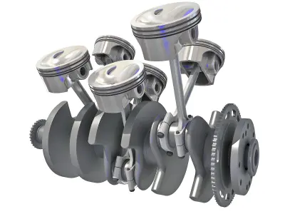 V6 Engine Cylinders 3D model