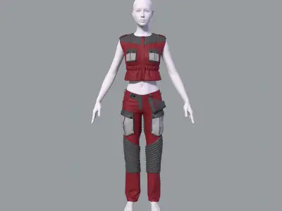 Cyber costume 1 3D model