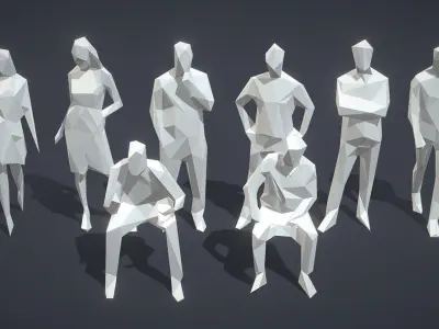 Free Pack - Lowpoly People Free low-poly 3D model