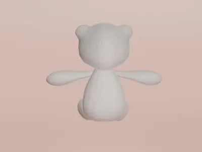 White Taddy bear toy Low-poly 3D model