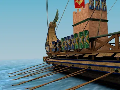 Roman Warship Bireme 3D model