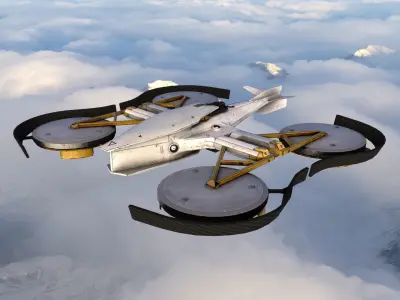 Futuristic VTOL Drone - Low Poly PBR 3D Model Low-poly 3D model