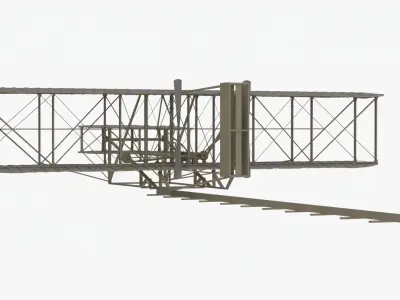 wright flyer Low-poly 3D model