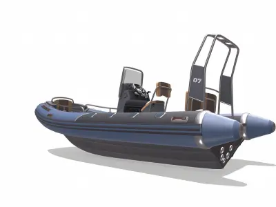 Rigid Inflatable Boat RHIB Low-poly PBR Low-poly 3D model