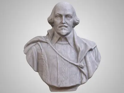 Shakespeare Marble Bust 3D model