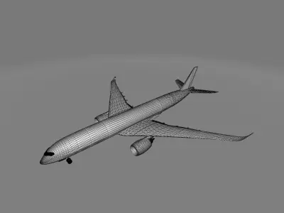 Airbus A350 Free low-poly 3D model