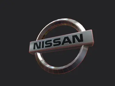 Nissan low poly metallic logo Free low-poly 3D model