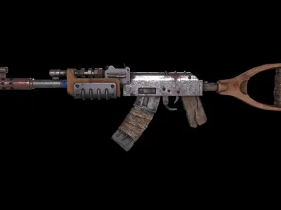 Rust Kalash Low-poly 3D model