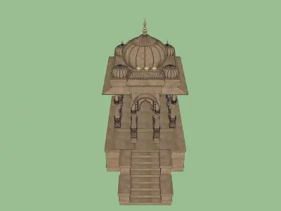indian jodhpuri stone chatri temple 3D model