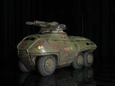 Cyber Tank Low-poly 3D model