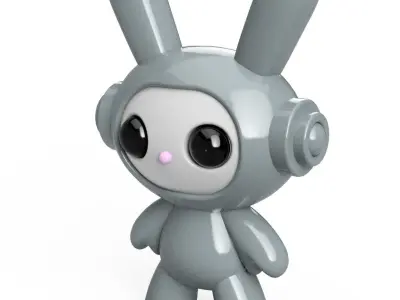 3D Printable Space Bunny Figure STL File Personal Commercial Use 3D print model
