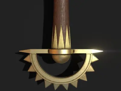 Zweihander sword Low-poly 3D model