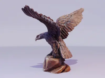 Eagle statuette high-poly 3D model