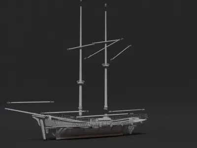 Boat - RBD ready asset - Textured Low-poly 3D model