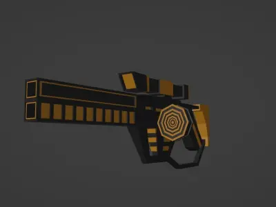 Si-Fi weapon with upgrades Free low-poly 3D model