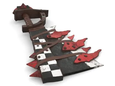 Orc Battle Axe 1 Low-poly 3D model