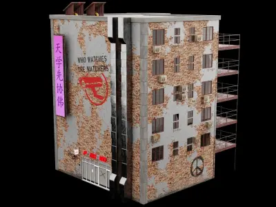 Cyberpunk Building Free 3D model