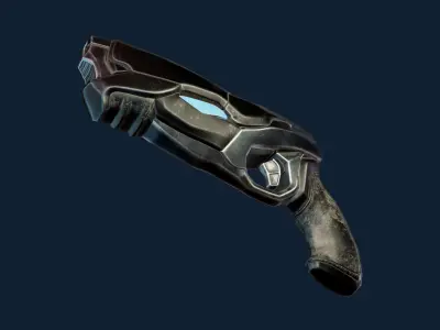 Pistol - Game Ready adamantium gun Low-poly 3D model