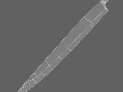 Afghan pesh kabz knife 3D model