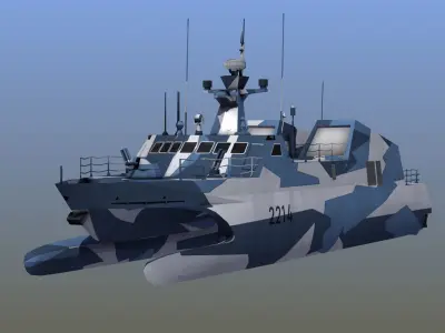 Type 22 Houbei Missile Boat 3D model
