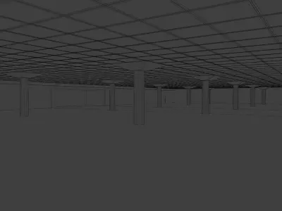 Moscone North South Exhibit Hall F Low-poly 3D model