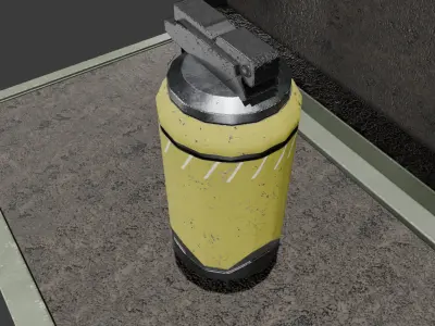 Futuristic grenade 2 Low-poly 3D model