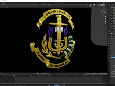 3D Logo Akademi TNI Free 3D model