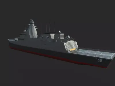 F 515 FRIGATE TURKISH NAVAL SHIP  3D model