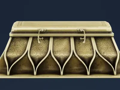 Closed Treasure Box Low-poly 3D model