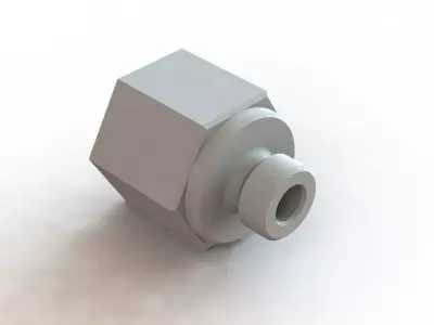 Conexao Connection Femea Female 1-4 NPT x Macho Male M10 x 125 3D model