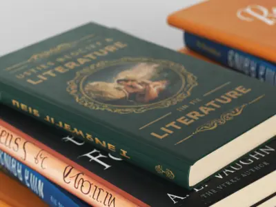 Modern Books Stack 3D model