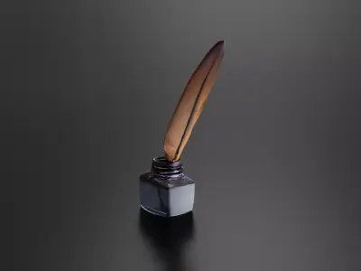 feather old Fountain pen 3D print model