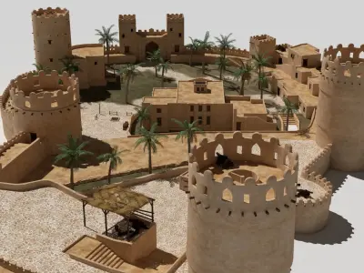  ancient desert fort 3D model