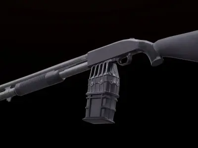 Mossberg 590m Rigged PBR Low-poly 3D model