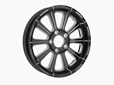 FTD Customs F16 BC drag racing front wheel Low-poly 3D model