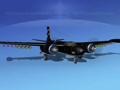 Douglas A-26K Invader Anti Cuba 3D model