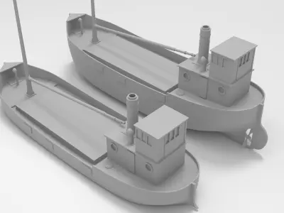 Clyde puffer simple steamboat cargo 3D print model
