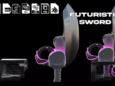 Futuristic Sword Cyberpunk 3D model