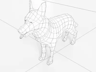 German shepherd low poly 3d model  Low-poly 3D model