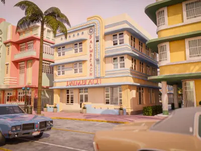 MIAMI VICE CITY ART DECO BUILDING 8 3D model