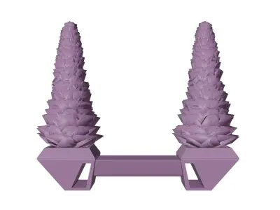 Futuristic Road Bench Low-poly 3D model