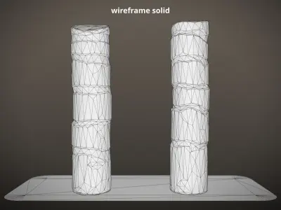 Mayan Columns Low Poly PBR Low-poly 3D model