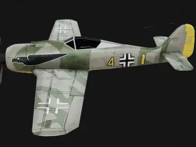 Focke-Wulf FW-190 Low-poly 3D model