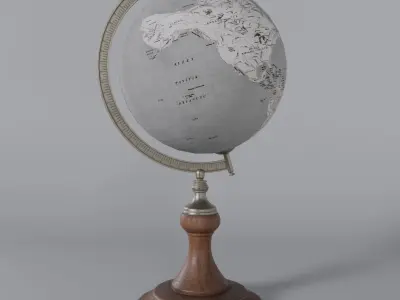 Globe World Map-vintage table globe Low-poly 3D model