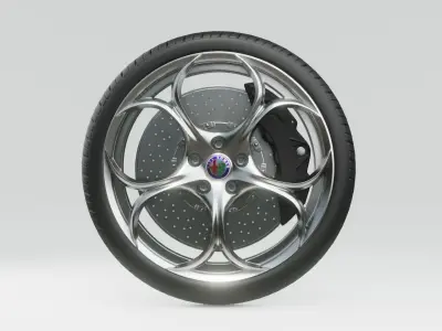 Alfa Romeo Giulia Quadrifoglio 2016 Wheel 3D Model 3D model